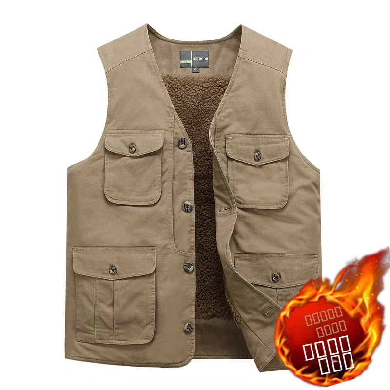 Thiened Fce Lined Pure Cotton Men's Warm Vest Autumn Winter Wear Multi kets Lamb Velvet Vest Middle Aged And ly ...
Thiened Fce Lined Pure Cotton Men's Warm Vest Autumn Winter Wear Multi kets Lamb Velvet Vest Middle Aged And ly ...