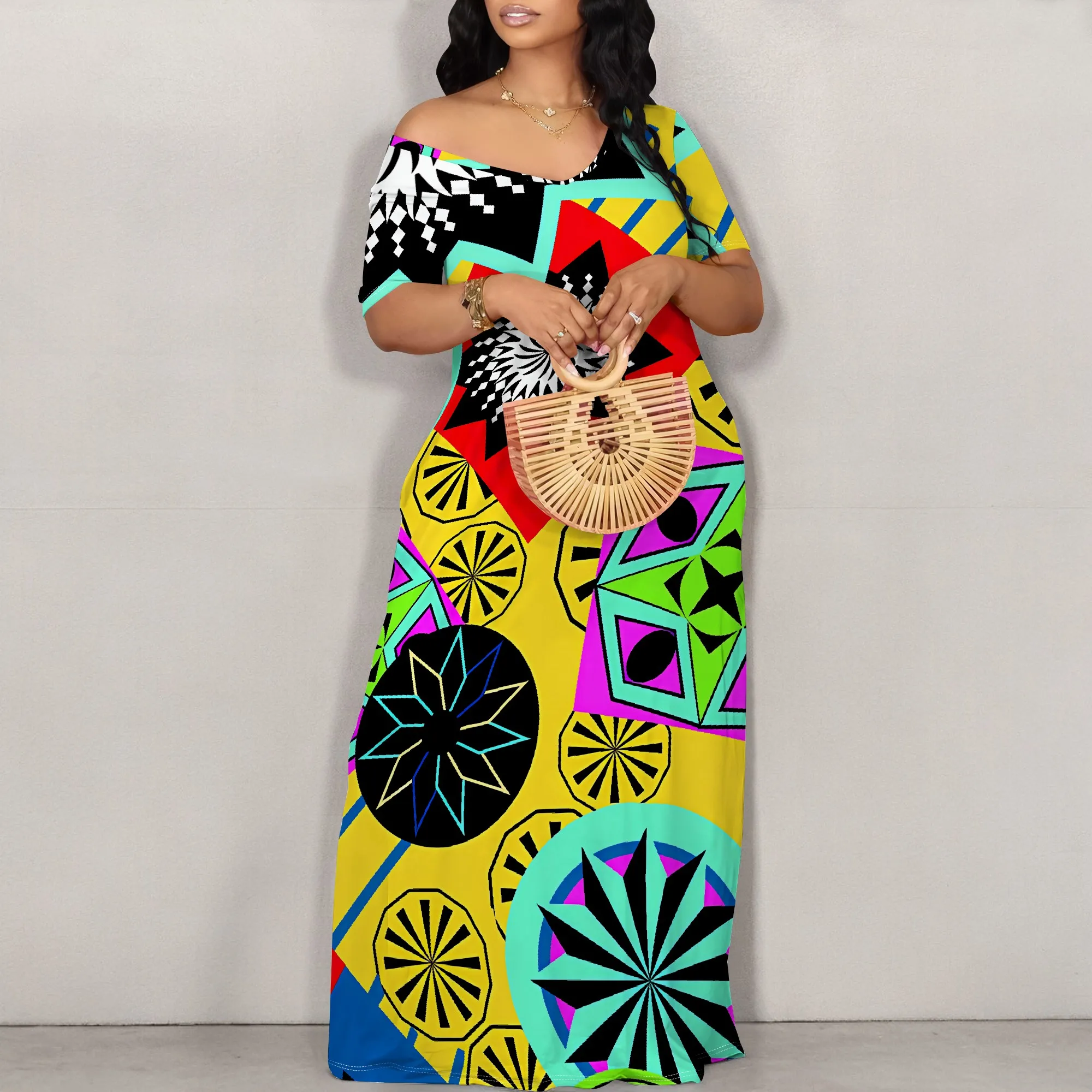 Women's Sexy Off Shoulder Backless Bodycon Long Maxi Dress Fashion Denim Printed High Split Casual Party Dress
Women's Sexy Off Shoulder Backless Bodycon Long Maxi Dress Fashion Denim Printed High Split Casual Party Dress