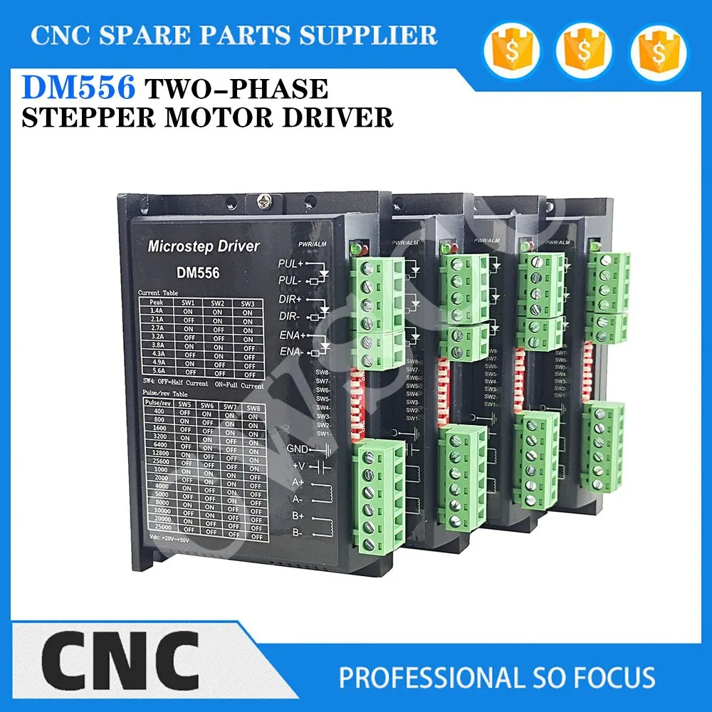4PCS DM556 2-phase Digital Stepper Motor Driver For NEMA 17 23 34 Series Stepper Motor CNC machine 3d printer
4PCS DM556 2-phase Digital Stepper Motor Driver For NEMA 17 23 34 Series Stepper Motor CNC machine 3d printer
