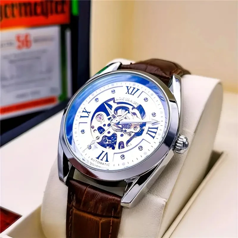 Новые роскошные мужские часы высокого класса, автоматические механические часы в деловом стиле, модные часы для вечеринок, повседневные модные украшения, изысканные часы, подарок на день рождения, не требуют батареи
Новые роскошные мужские часы высокого класса, автоматические механические часы в деловом стиле, модные часы для вечеринок, повседневные модные украшения, изысканные часы, подарок на день рождения, не требуют батареи