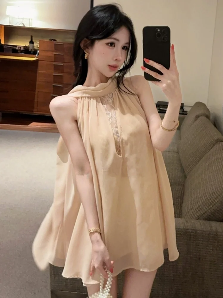 French Style Lace Patchwork Loose Summer Shirt Sleeveless Chiffon Top Midi Length Women's Fashion Elegant Draped Loose Blouse
French Style Lace Patchwork Loose Summer Shirt Sleeveless Chiffon Top Midi Length Women's Fashion Elegant Draped Loose Blouse