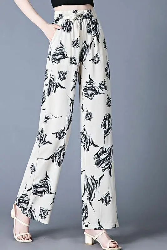 Women's Summer Ice Silk Chiffon Wide-Leg Pants Loose Fit Long Comfy Trousers Lady's Breezy Lightweight Casual Beach C279
Women's Summer Ice Silk Chiffon Wide-Leg Pants Loose Fit Long Comfy Trousers Lady's Breezy Lightweight Casual Beach C279