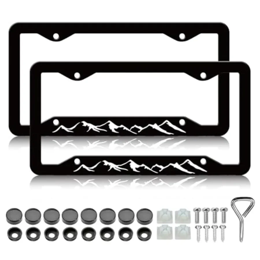 Mountains License Plate Frames - 2 Pack Black Mountain Raised License Plate Holder, Aluminum Metal Rust-Proof Waterproof Car De
Mountains License Plate Frames - 2 Pack Black Mountain Raised License Plate Holder, Aluminum Metal Rust-Proof Waterproof Car De
