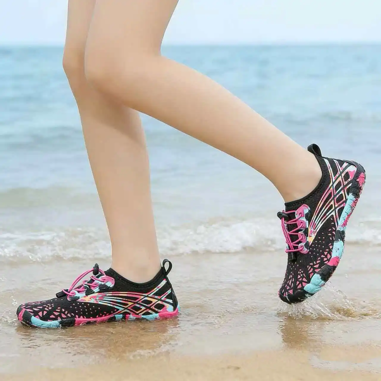 Women Hollow Cutout Water Hiking Sandals, Breathable Mesh Quick Lace Aqua Footwear, Light Flexible Outsole River Trekking Shoes
Women Hollow Cutout Water Hiking Sandals, Breathable Mesh Quick Lace Aqua Footwear, Light Flexible Outsole River Trekking Shoes