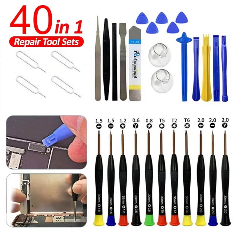 40 In 1 Precision Screwdriver Repair Tool Set For Phone Tablet PC Laptop Screen Opening Pry Tools Repair Accessories Set DIY Fix
40 In 1 Precision Screwdriver Repair Tool Set For Phone Tablet PC Laptop Screen Opening Pry Tools Repair Accessories Set DIY Fix
