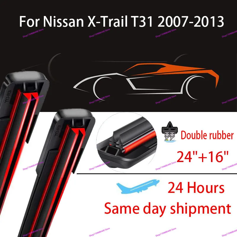 Double rubber Wiper Front Wiper Blades For Nissan X-Trail T31 2007 2008 2009 2010 2011 2012 2013 Windshield 24"16" Accessories
Double rubber Wiper Front Wiper Blades For Nissan X-Trail T31 2007 2008 2009 2010 2011 2012 2013 Windshield 24"16" Accessories