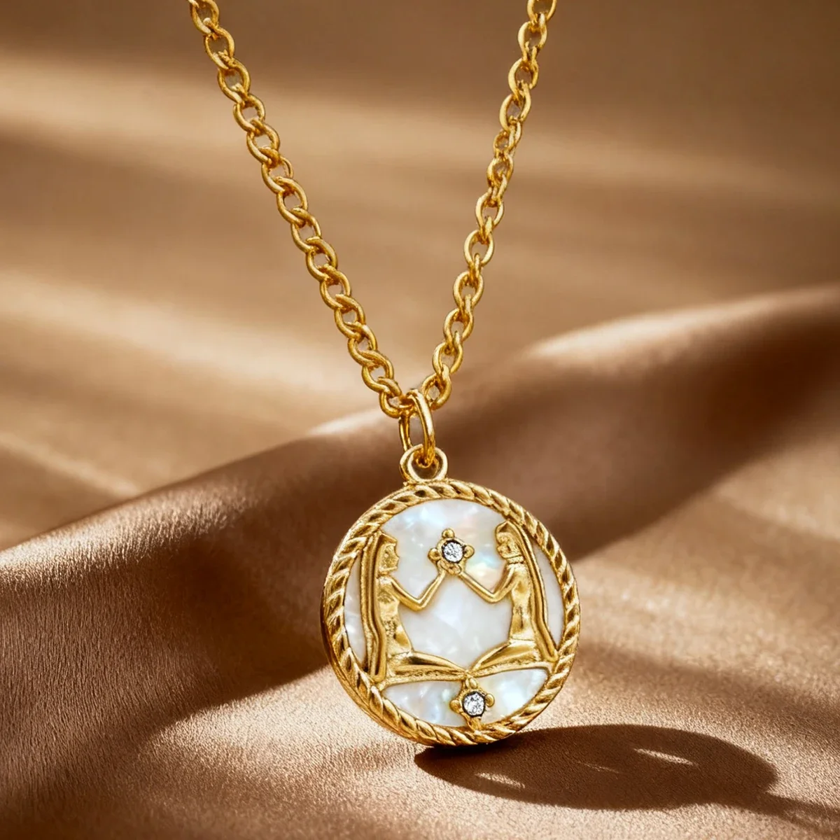 Fashionable Retro Zodiac Shell Necklace Titanium Steel Zodiac Round Pendant Necklace Exquisite Women Jewelry Gift Collier
Fashionable Retro Zodiac Shell Necklace Titanium Steel Zodiac Round Pendant Necklace Exquisite Women Jewelry Gift Collier