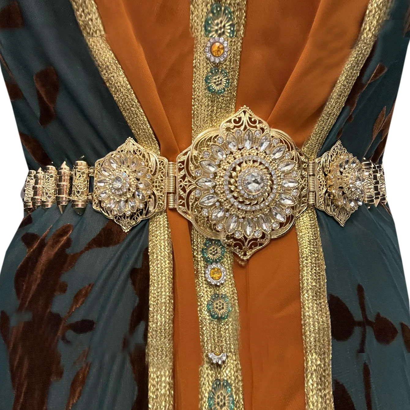 Fringed straps designed long skirt chain Moroccan bride belt Algerian robes accessories A chatelaine inlaid with rhinestones
Fringed straps designed long skirt chain Moroccan bride belt Algerian robes accessories A chatelaine inlaid with rhinestones