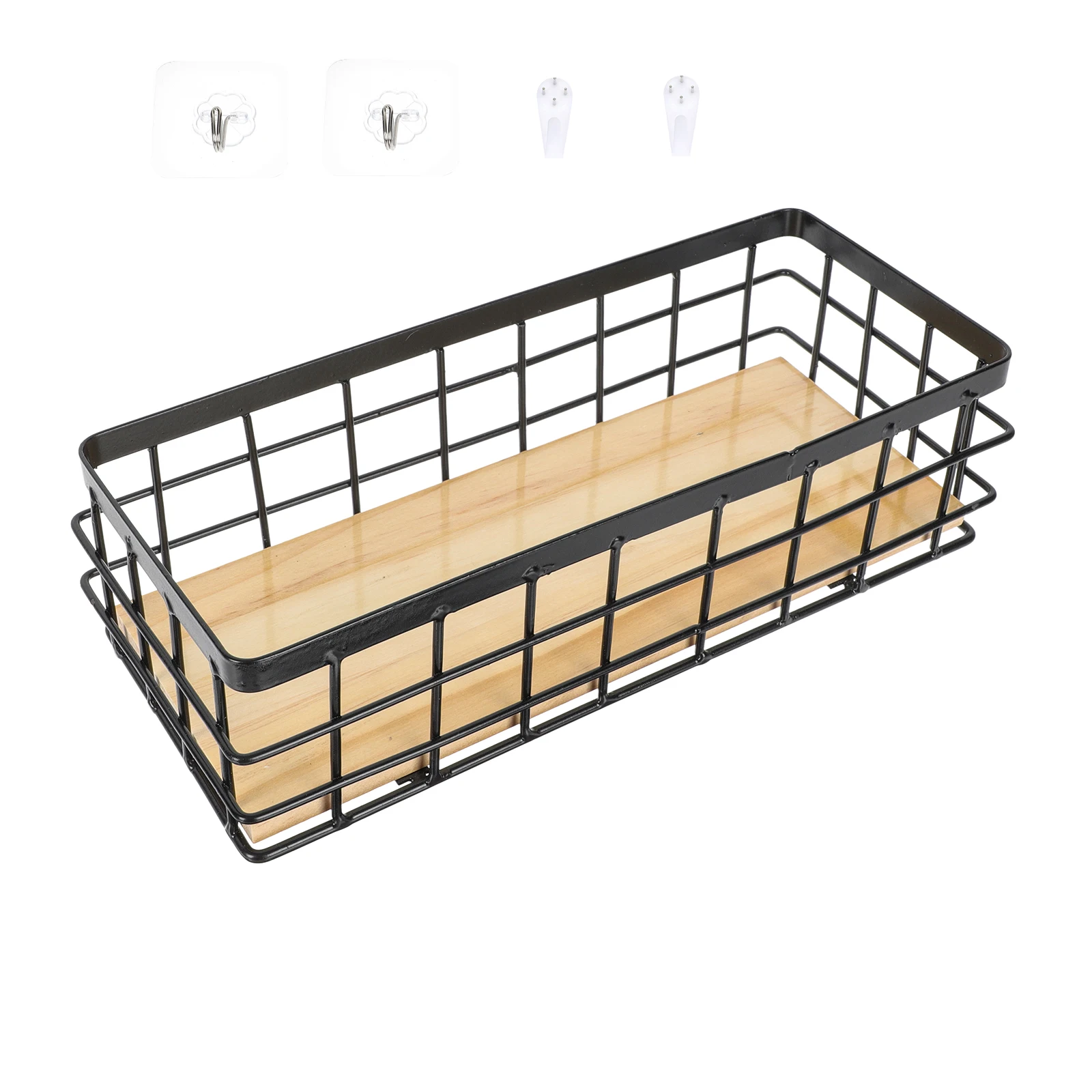 1 set Iron Storage Basket Black Wall-mounted Rack 29x13x10cm Hollow Container Organizer For Kitchen Desktop Sundries
1 set Iron Storage Basket Black Wall-mounted Rack 29x13x10cm Hollow Container Organizer For Kitchen Desktop Sundries