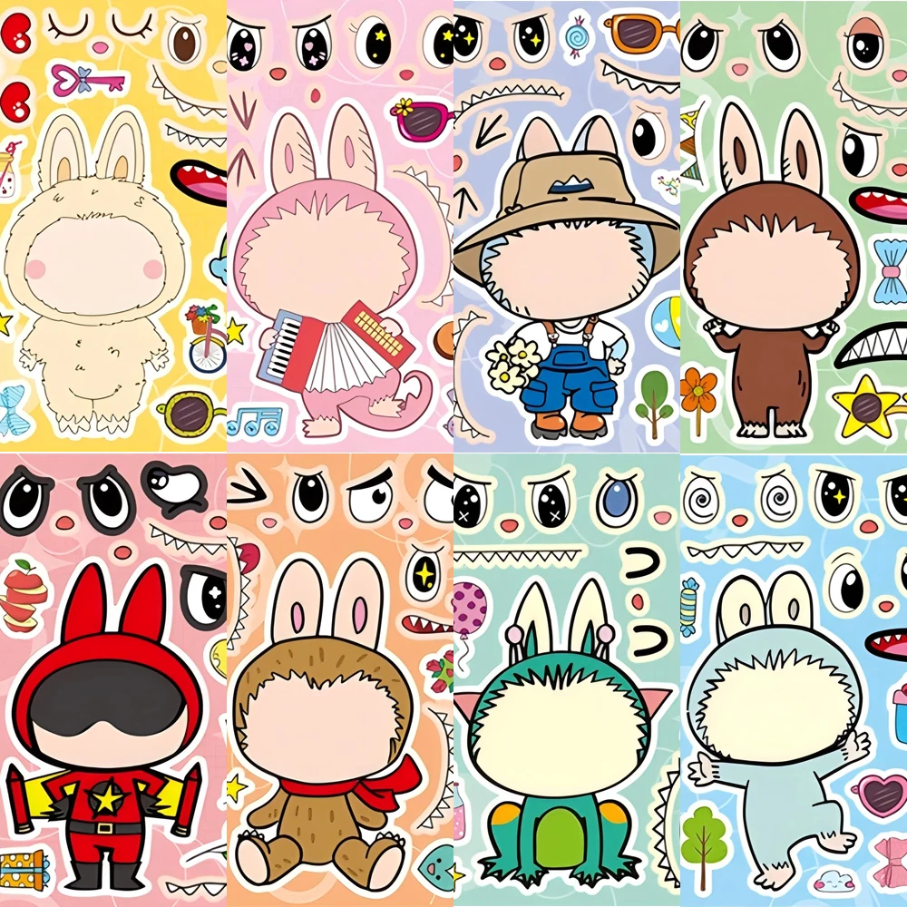 8/16Sheets Kawaii Labubu Puzzle Stickers Micke Make-a-Face Funny Assemble Jigsaw Cartoon Sticker Kids Educational Toys
8/16Sheets Kawaii Labubu Puzzle Stickers Micke Make-a-Face Funny Assemble Jigsaw Cartoon Sticker Kids Educational Toys
