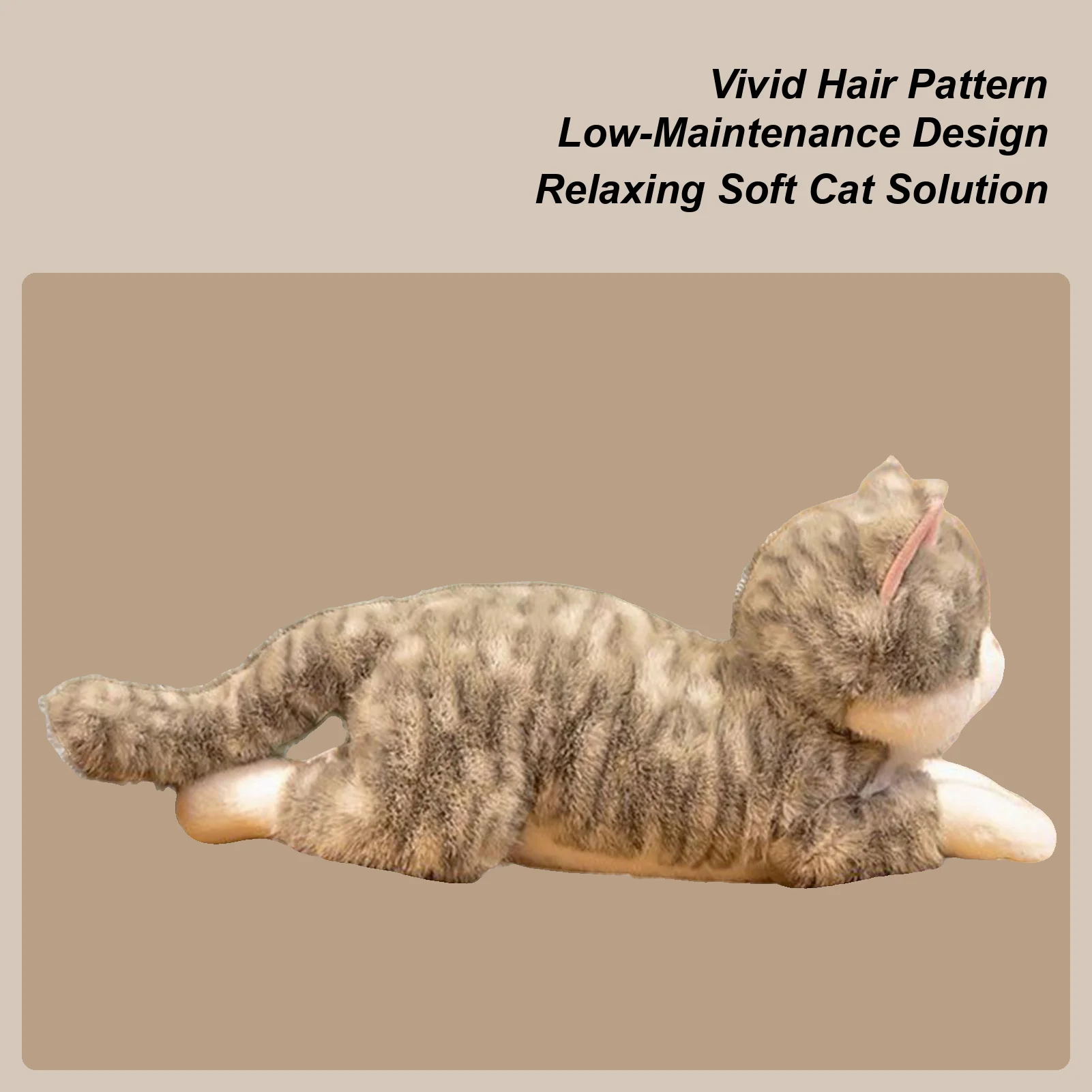 Cat Stuffed Animal 19.6in Realistic Cute Doll Toy Realistic Lying Pose Plush Kitten For Kids Girls Birthday Adult Stess Relief
Cat Stuffed Animal 19.6in Realistic Cute Doll Toy Realistic Lying Pose Plush Kitten For Kids Girls Birthday Adult Stess Relief