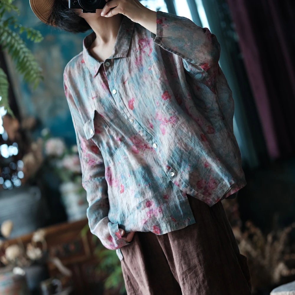 Women Long Sleeve Linen Shirts New 2025 Spring Vintage Style Floral Print Loose Comfortable Female Casual Tops Shirts M1039
Women Long Sleeve Linen Shirts New 2025 Spring Vintage Style Floral Print Loose Comfortable Female Casual Tops Shirts M1039