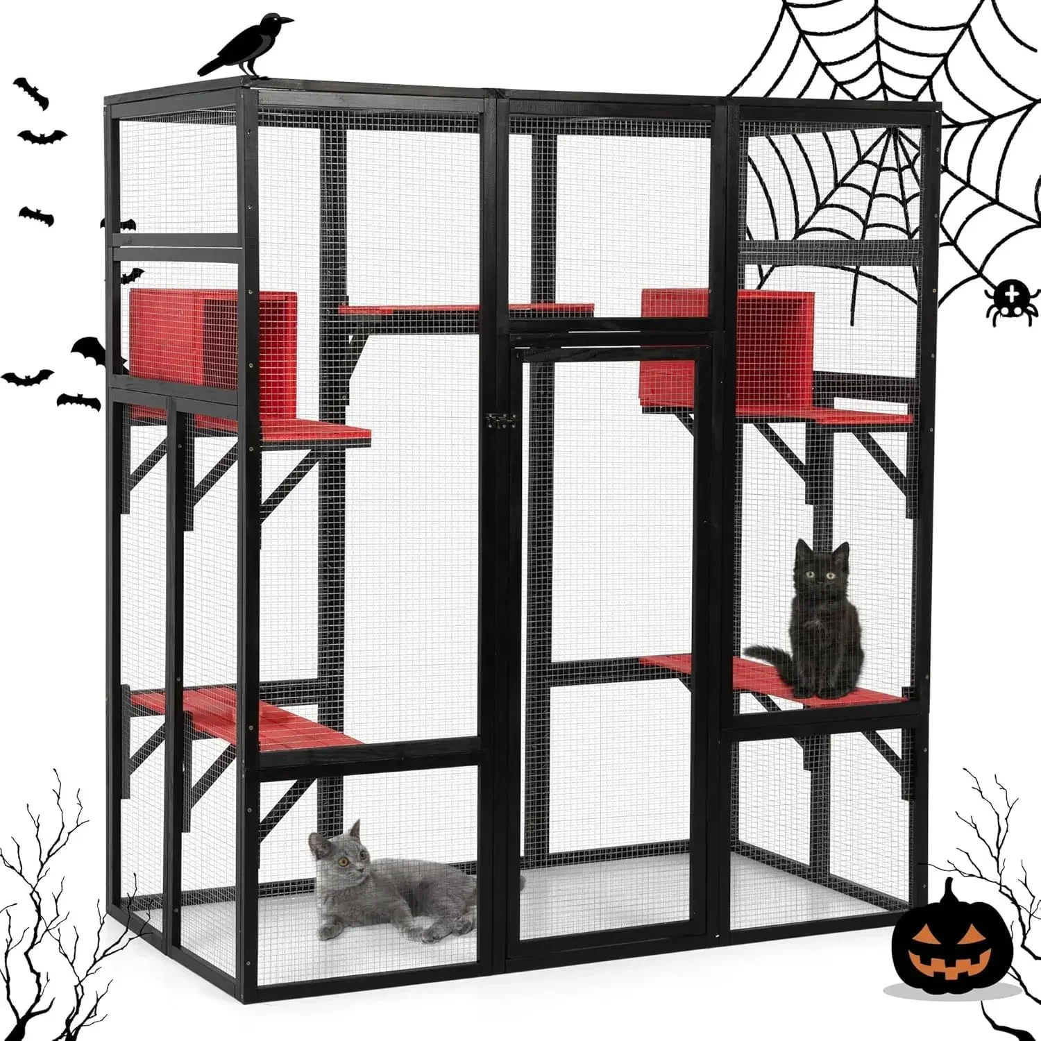 71Inches Large Wood Catio Outdoor Cat Enclosure with Perches and Condos, Cat House Indoor with Waterproof Roof, Cat, Customized
71Inches Large Wood Catio Outdoor Cat Enclosure with Perches and Condos, Cat House Indoor with Waterproof Roof, Cat, Customized