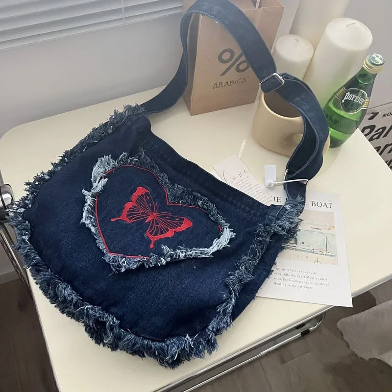 Denim Fashion Large Capacity Japanese Harajuku Messenger Bags Shoulder Bags Commuter Bags Coin Purses Fashion Handbags Satchels
Denim Fashion Large Capacity Japanese Harajuku Messenger Bags Shoulder Bags Commuter Bags Coin Purses Fashion Handbags Satchels