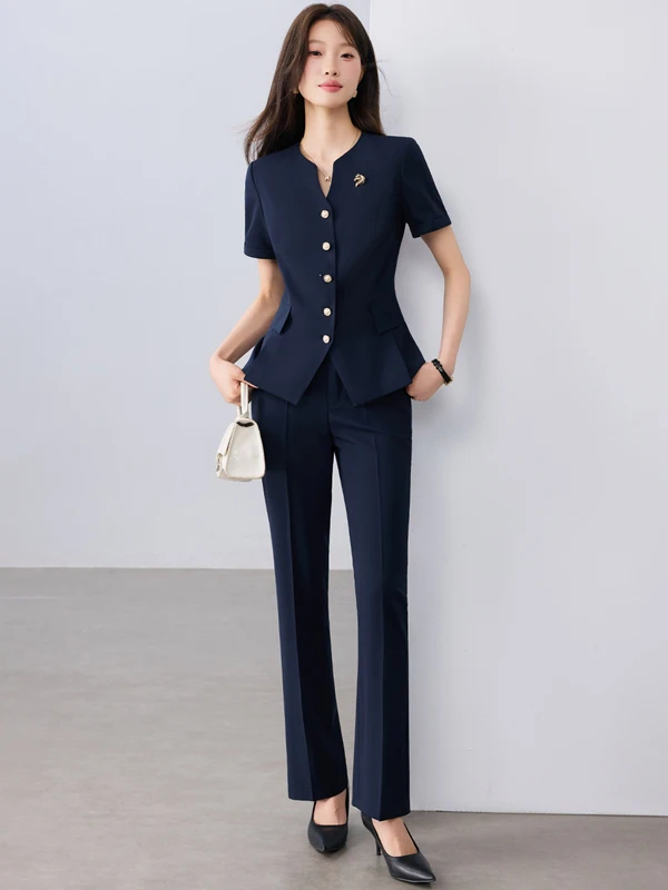 Elegant Simple Professional Women's Suit Set Summer Commute Workwear Slim Fit Polyester Fiber V-Neck Short Sleeve
Elegant Simple Professional Women's Suit Set Summer Commute Workwear Slim Fit Polyester Fiber V-Neck Short Sleeve