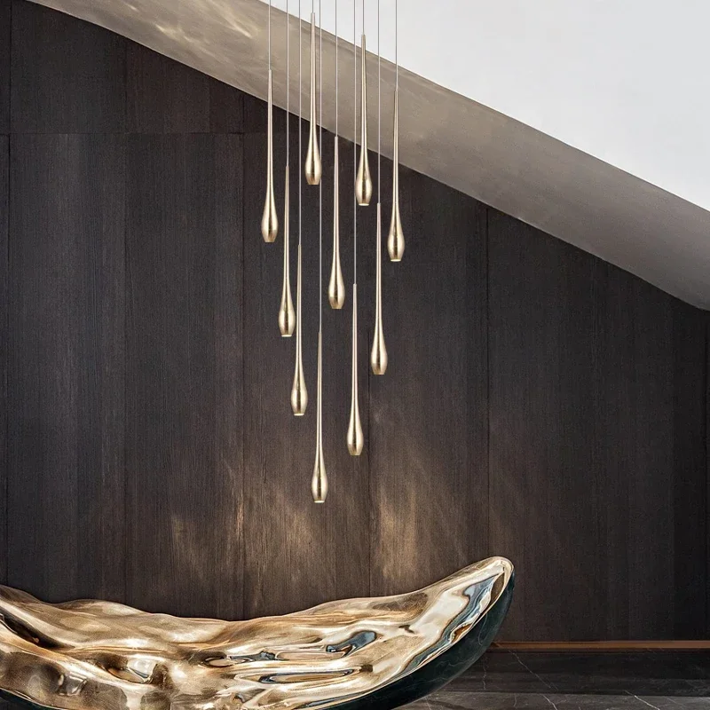 Gold Long Chandelier Minimalist Floodlight LED Duplex Villa Lighting Living Room Dining Room Light Rotary Staircase Chandelier
Gold Long Chandelier Minimalist Floodlight LED Duplex Villa Lighting Living Room Dining Room Light Rotary Staircase Chandelier
