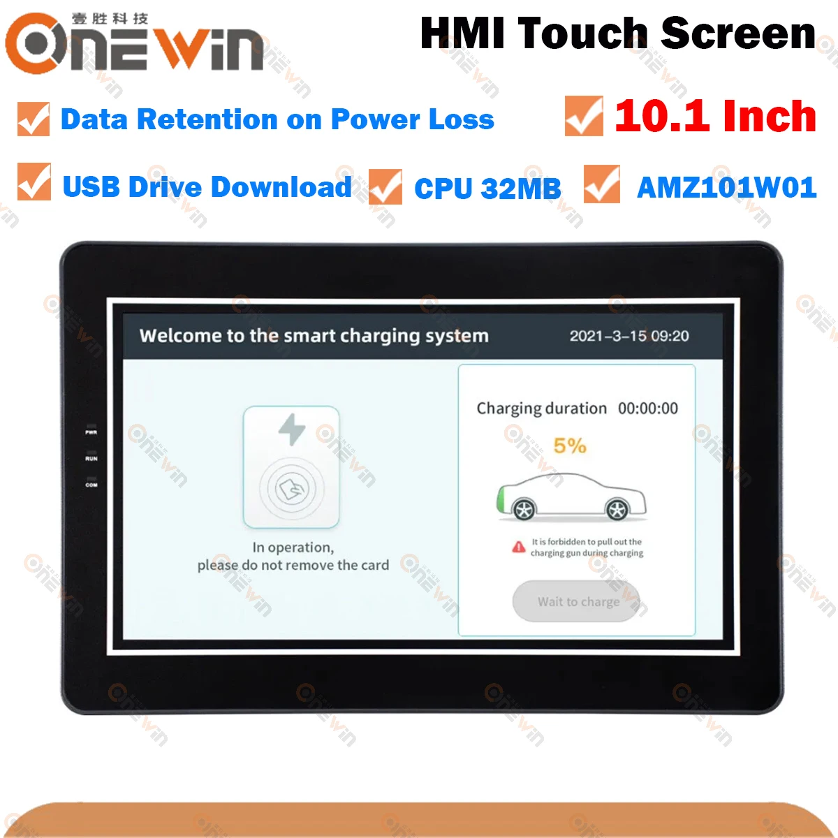 ONEWIN AMZ Series 10.1 Inch HMI Touch Screen Panel Dual Serial Port Human Machine Interface Industrial Display Support U Disk