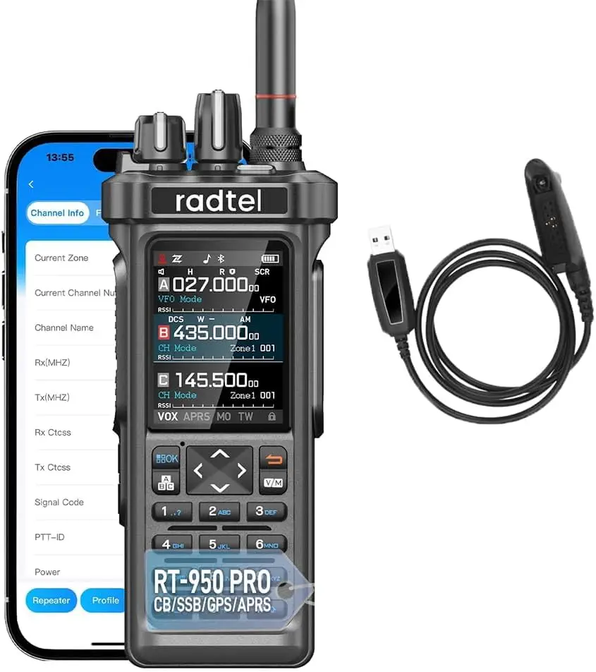 Long Range 10W Handheld Two Way Radio with GPS/APRS, Bluetooth APP Programming, NOAA Weather Alert (Programming Cable Included)
Long Range 10W Handheld Two Way Radio with GPS/APRS, Bluetooth APP Programming, NOAA Weather Alert (Programming Cable Included)