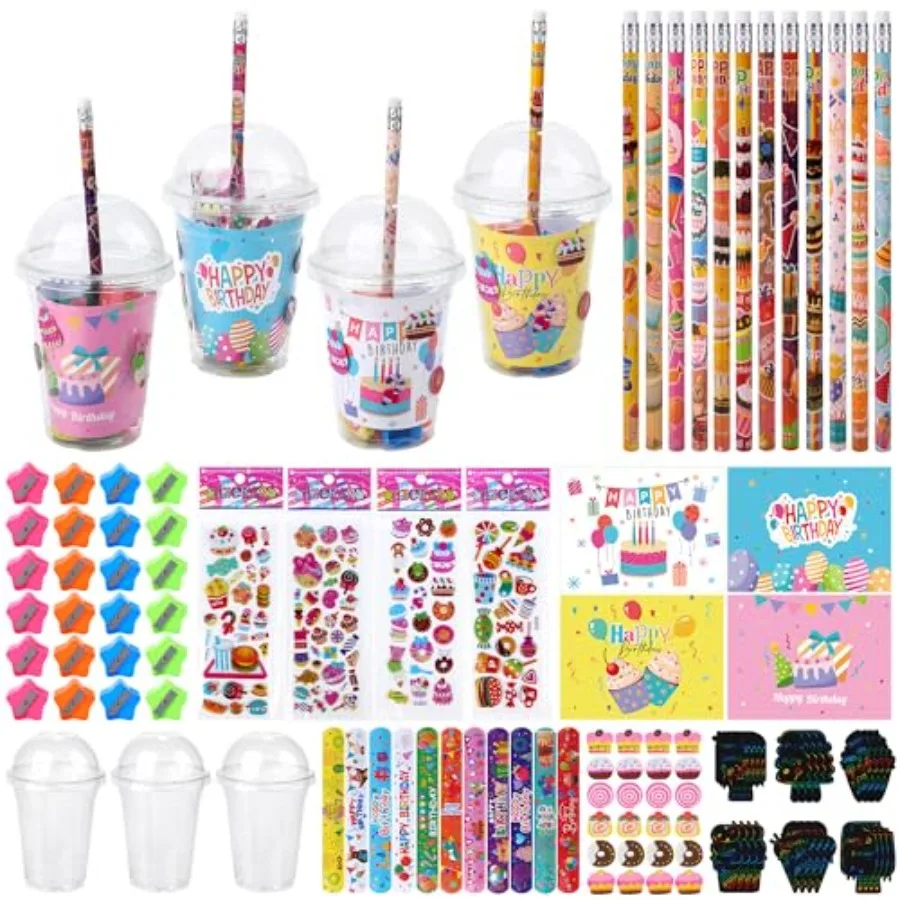 24 Birthday Party Favors Stationery Gifts Set, Happy Birthday Party Favors Return Gifts Include Cup Card Scratch Art Kit Pencil
24 Birthday Party Favors Stationery Gifts Set, Happy Birthday Party Favors Return Gifts Include Cup Card Scratch Art Kit Pencil