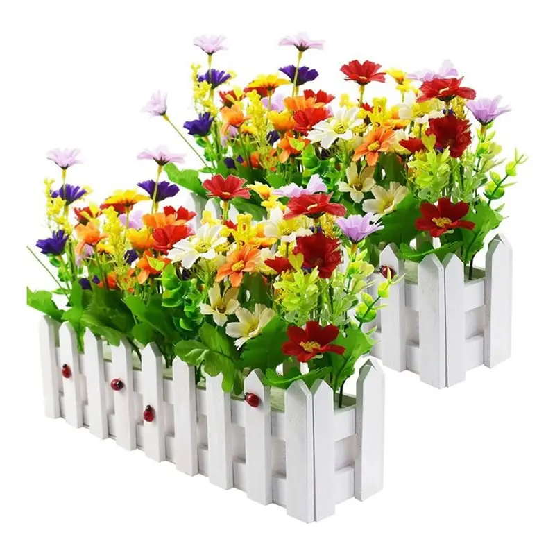 AA94-Mixed Color Daisies Artificial Flower Plants-2 Sets In Picket Fence Pot For Indoor Office Home Wedding Decor
AA94-Mixed Color Daisies Artificial Flower Plants-2 Sets In Picket Fence Pot For Indoor Office Home Wedding Decor