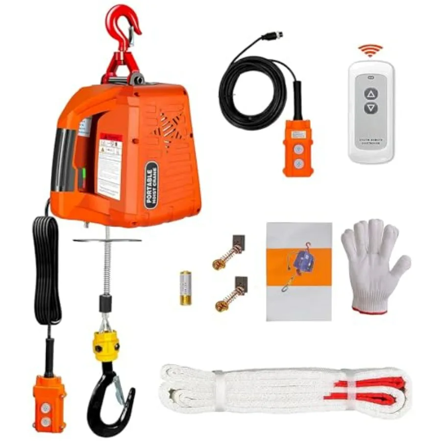3 in 1 Electric Hoist Winch - 1560LBS 38FT 110V Manual Wired and Wireless Remote Control for Factories Warehouses Garages Etc
3 in 1 Electric Hoist Winch - 1560LBS 38FT 110V Manual Wired and Wireless Remote Control for Factories Warehouses Garages Etc