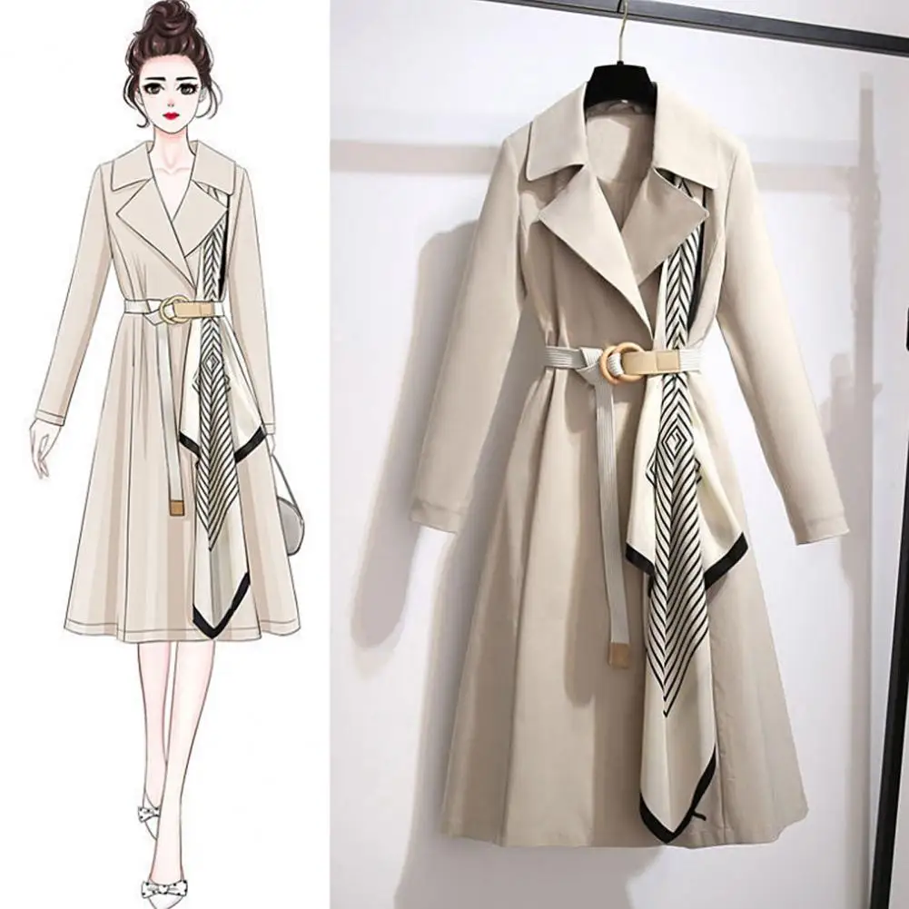 Trendy Lady Windbreaker Slim Fit Belt Thick Dress Style Hem Mid-Length Lady Windbreaker Women Coat Waist Tight
Trendy Lady Windbreaker Slim Fit Belt Thick Dress Style Hem Mid-Length Lady Windbreaker Women Coat Waist Tight