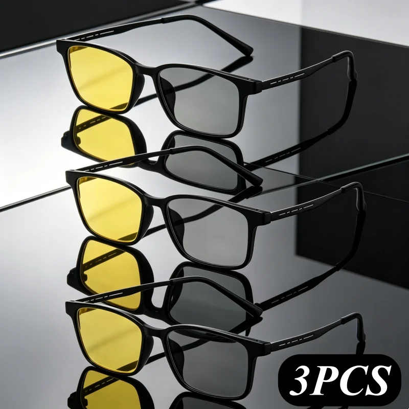 3PCS TR Night Vision Glasses Men Outdoor Yellow Lenses Eyeglasses Frames Women Square Driving Sports Optical Spectacle Eyewear
3PCS TR Night Vision Glasses Men Outdoor Yellow Lenses Eyeglasses Frames Women Square Driving Sports Optical Spectacle Eyewear