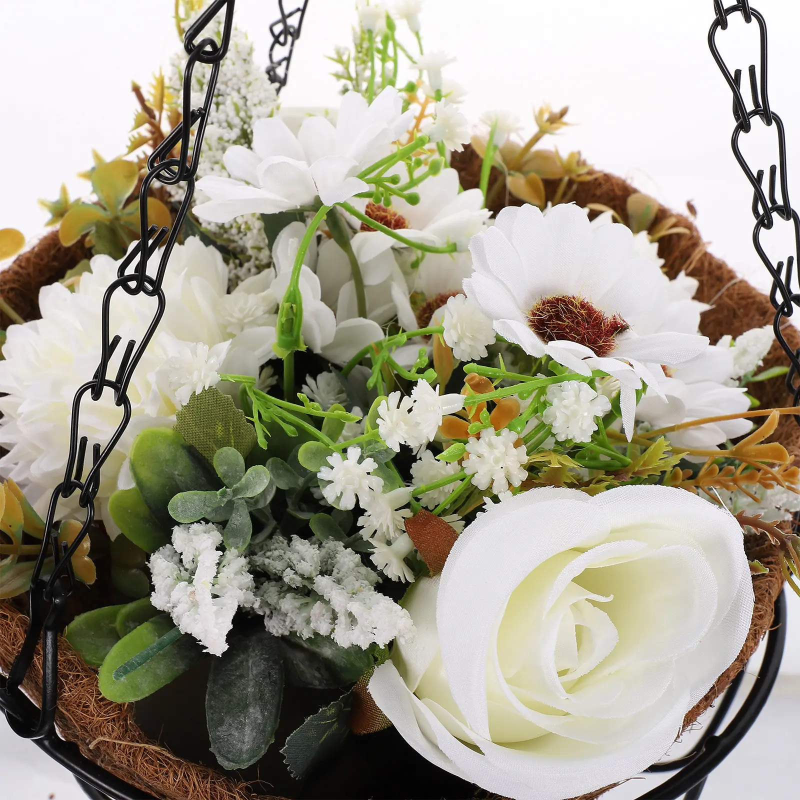 Simulation Rose Flower Basket Artificial Hanging Decoration Silk Flower in Coconuts Lining Wall Hanging Ornament Home Decoration
Simulation Rose Flower Basket Artificial Hanging Decoration Silk Flower in Coconuts Lining Wall Hanging Ornament Home Decoration