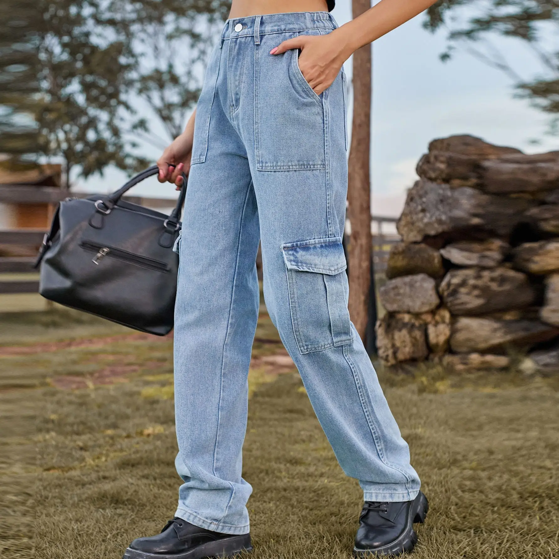 Jeans Women Vintage Washed Denim Cargo Pants Multiple Pockets Mid Waist Denims 2024 Autumn Female Streetwear Straight Trousers
Jeans Women Vintage Washed Denim Cargo Pants Multiple Pockets Mid Waist Denims 2024 Autumn Female Streetwear Straight Trousers