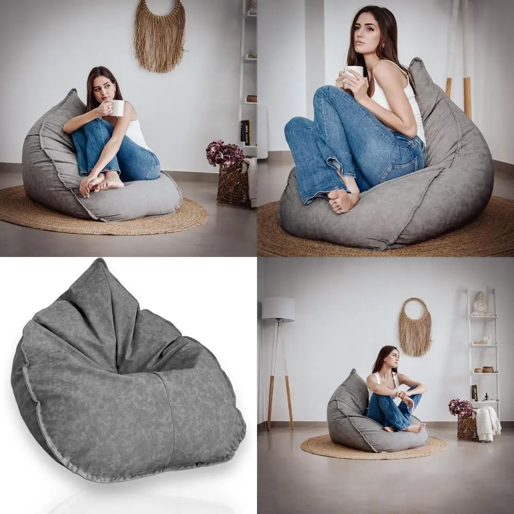 Giant Premium Leatherette Bean Bag Chair with Filling - XL Indoor Sofa for Adults and Youth in Grey (100x100x90)
Giant Premium Leatherette Bean Bag Chair with Filling - XL Indoor Sofa for Adults and Youth in Grey (100x100x90)