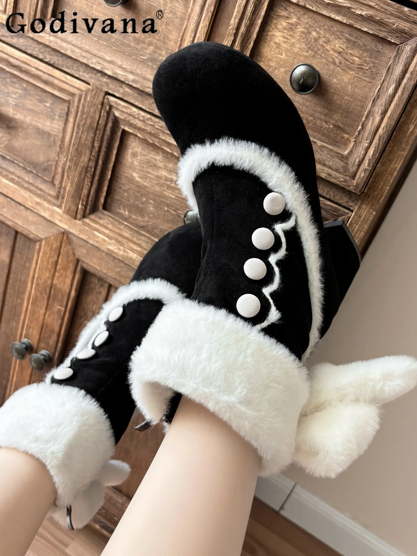 Japanese Style Original Sweet Bow Mid-Heel Elegant Lady Mid-Calf Short Boots Lolita Round Toe Chunky Heel Winter Snow Boots
Japanese Style Original Sweet Bow Mid-Heel Elegant Lady Mid-Calf Short Boots Lolita Round Toe Chunky Heel Winter Snow Boots