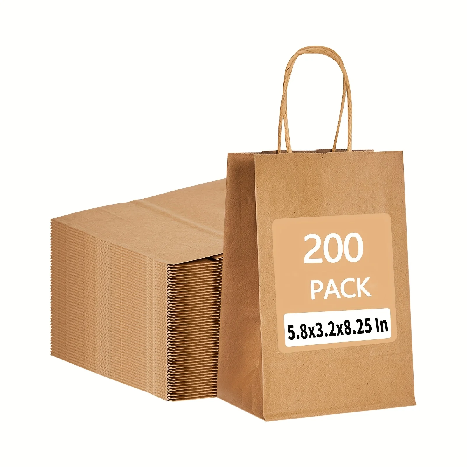 200 Pack Kraft Paper Gift Bags Bulk, 5.3x3x8 Inches Brown Gift Tote Bags with Handles for Christmas, Halloween, Party, Shopping, Gift Wrapping
200 Pack Kraft Paper Gift Bags Bulk, 5.3x3x8 Inches Brown Gift Tote Bags with Handles for Christmas, Halloween, Party, Shopping, Gift Wrapping