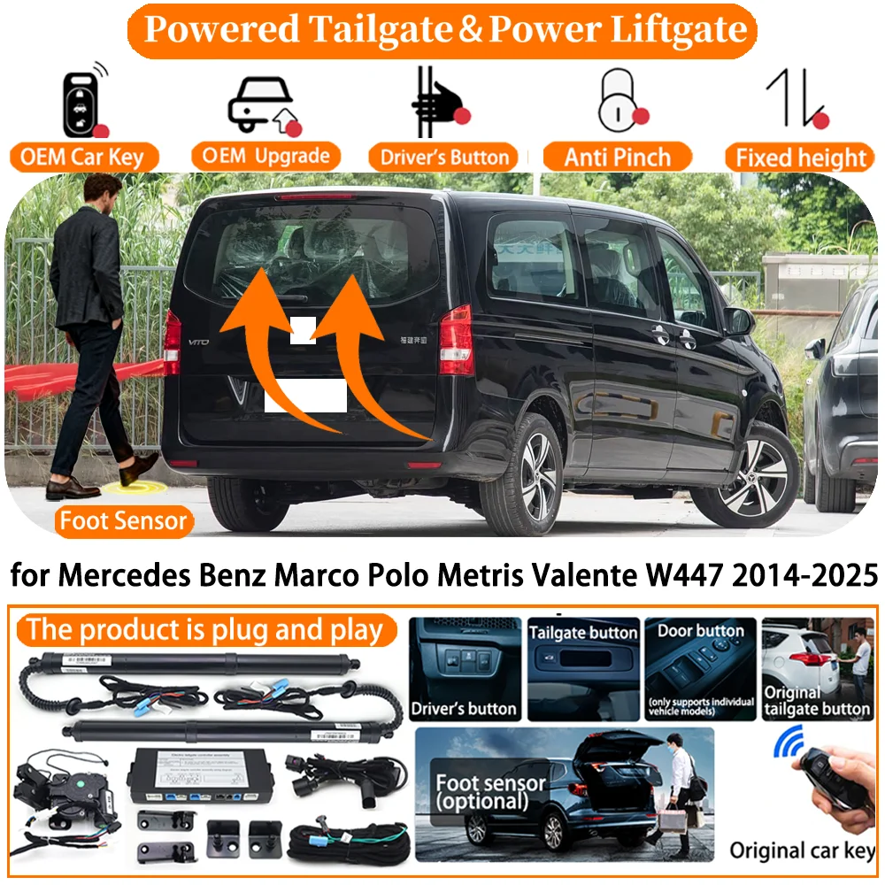 Электропривод багажника для Mercedes-Benz Marco Polo Metris Valente W447 2014-2025: Комплект автоматического электрического подъема задней двери
Электропривод багажника для Mercedes-Benz Marco Polo Metris Valente W447 2014-2025: Комплект автоматического электрического подъема задней двери