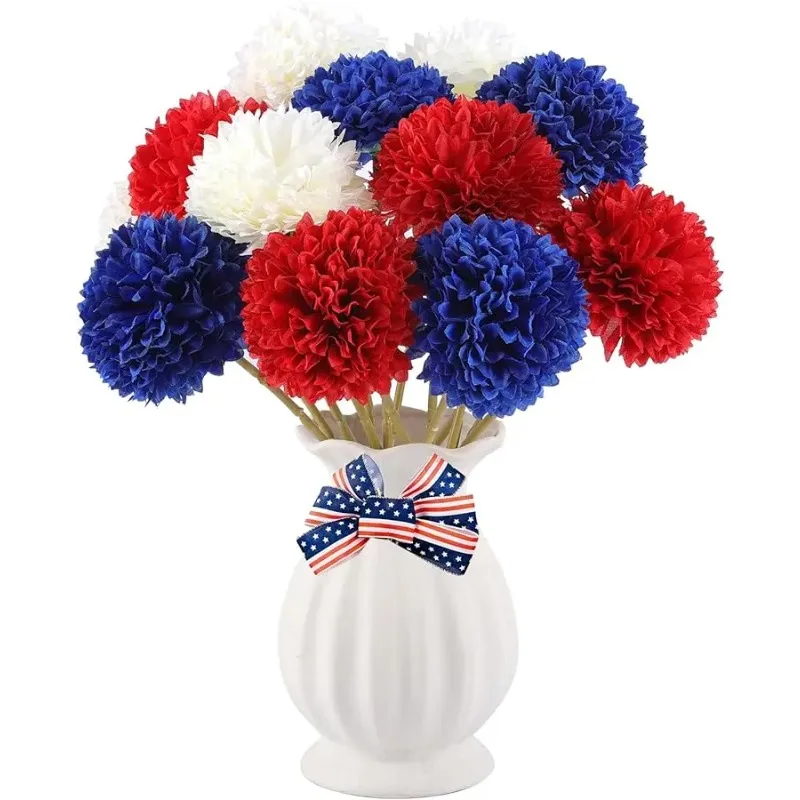 12 Pcs Artificial Chrysanthemums Flowers Patriotic Flowers 4th of July Fake Mums Flowers Silk Red White Blue Flower for Home Dec
12 Pcs Artificial Chrysanthemums Flowers Patriotic Flowers 4th of July Fake Mums Flowers Silk Red White Blue Flower for Home Dec