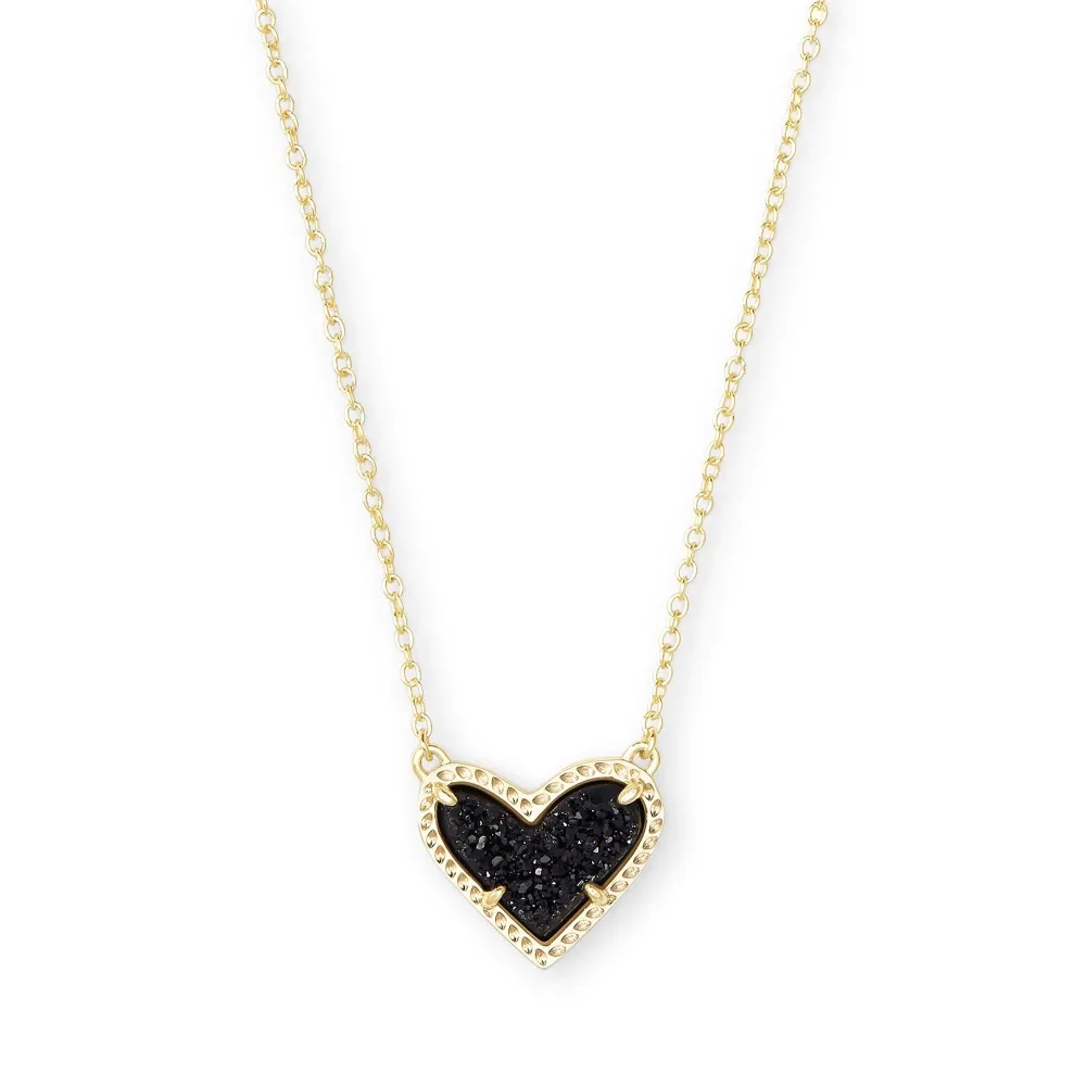 VKVVA Ari Heart Natural Crystal Gemstone Pendant Necklace in Black Drusy for Women Girls Party, Fashion Jewelry Unique Gifts
VKVVA Ari Heart Natural Crystal Gemstone Pendant Necklace in Black Drusy for Women Girls Party, Fashion Jewelry Unique Gifts