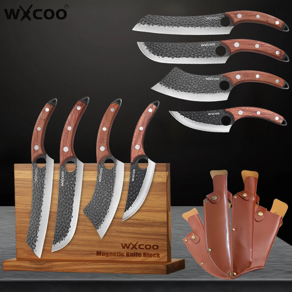 WXCOO Forged Butcher Boning Knife 5cr15MOV Stainless Steel Meat Cleaver Kitchen Slicing Knife Double-sided Magnetic Knife Block
WXCOO Forged Butcher Boning Knife 5cr15MOV Stainless Steel Meat Cleaver Kitchen Slicing Knife Double-sided Magnetic Knife Block