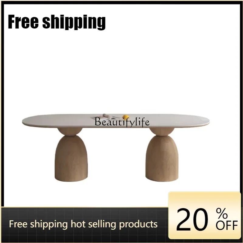 X4 Solid Wood Stone Plate Dining Table Household Restaurant Villa Long Log Cream Style Oval Workbench
X4 Solid Wood Stone Plate Dining Table Household Restaurant Villa Long Log Cream Style Oval Workbench