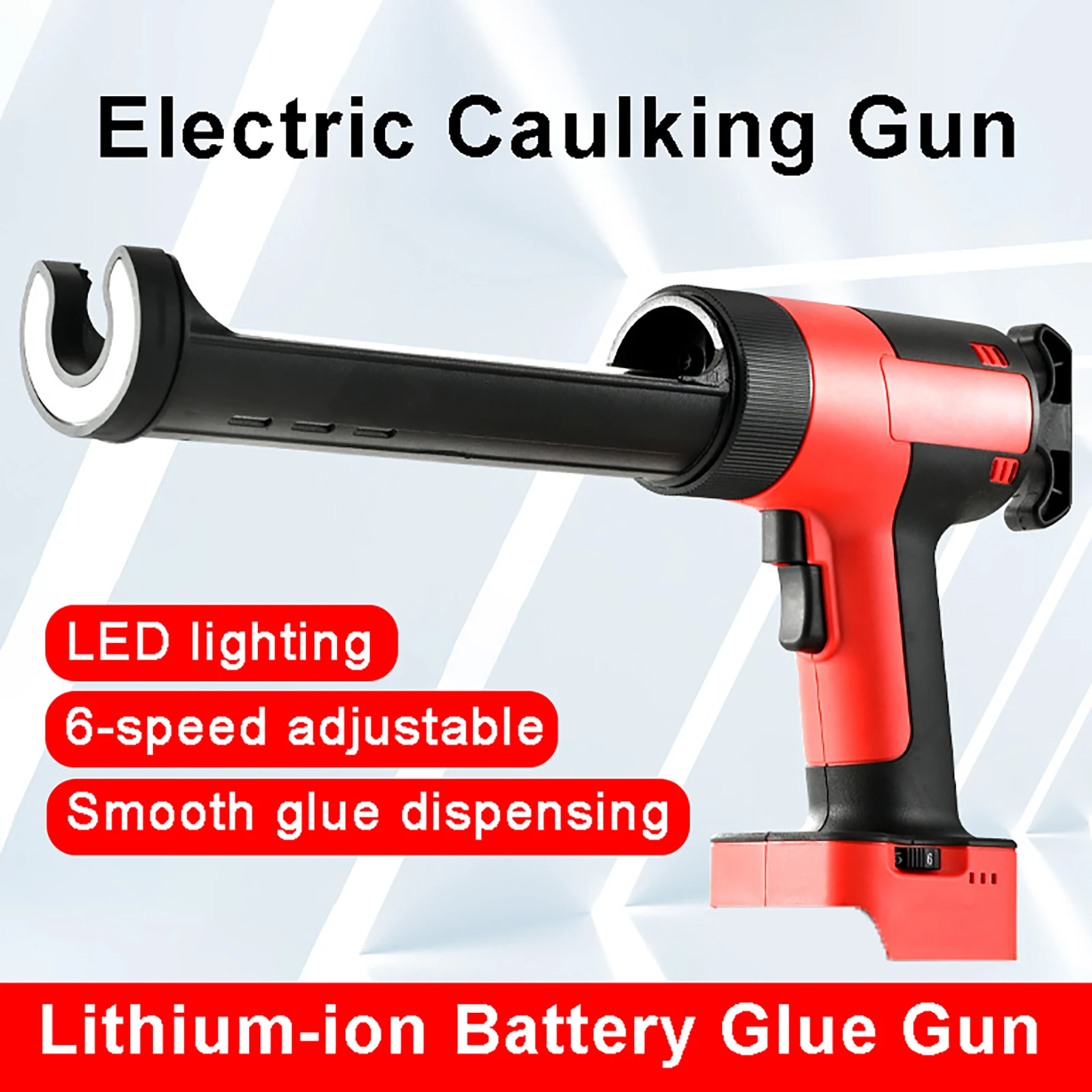 Electric Caulking Gun with LED Light 6-Speed Adjustment Lithium Battery Glue Gun Hard Tube Glass Glue Gun for Makita Battery
Electric Caulking Gun with LED Light 6-Speed Adjustment Lithium Battery Glue Gun Hard Tube Glass Glue Gun for Makita Battery