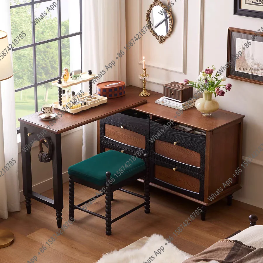 K Dresser Chest Cabinet Integrated Light Retro Bedroom Retractable Makeup Table Bedside Cabine French Medieval Style Solid Wood
K Dresser Chest Cabinet Integrated Light Retro Bedroom Retractable Makeup Table Bedside Cabine French Medieval Style Solid Wood