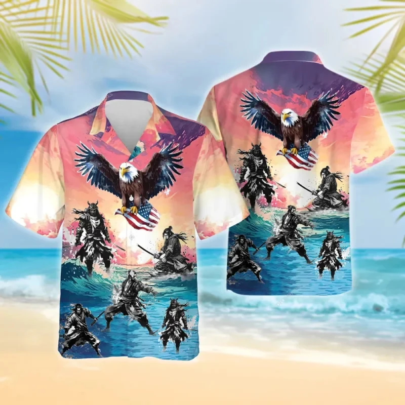 Summer Samurai Eagle 3d Print Shirt Men Women Fashion Shirts Single-Breasted Short Sleeve Hawaiian Shirts Blouse Clothing Lapel
Summer Samurai Eagle 3d Print Shirt Men Women Fashion Shirts Single-Breasted Short Sleeve Hawaiian Shirts Blouse Clothing Lapel