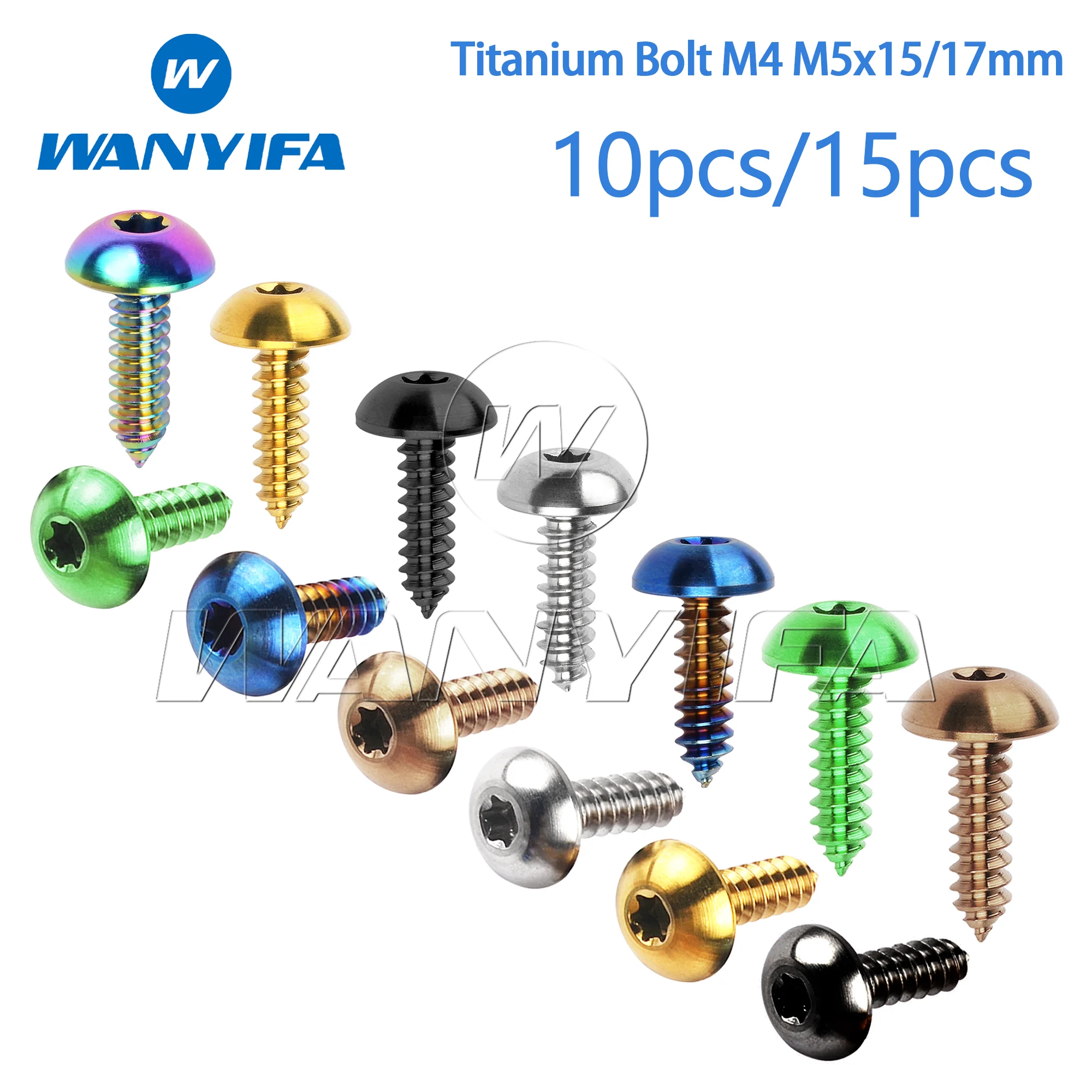 Wanyifa Titanium Bolt M4 M5x15/17mm Self Tapping Button Torx Head Screw for Motorcycle Car
Wanyifa Titanium Bolt M4 M5x15/17mm Self Tapping Button Torx Head Screw for Motorcycle Car