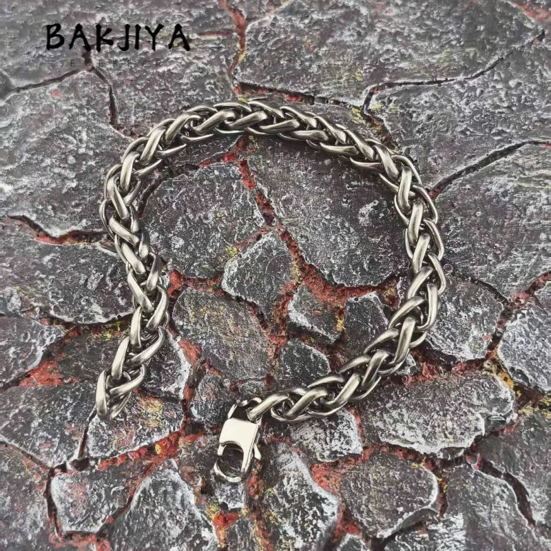 New Arrival Pure Titanium Rope Chain bracelet 4mm/7.0mm Retro Keel Chain, Unisex Hip Hop Versatile Anti Allergy Jewelry Men Gift
New Arrival Pure Titanium Rope Chain bracelet 4mm/7.0mm Retro Keel Chain, Unisex Hip Hop Versatile Anti Allergy Jewelry Men Gift