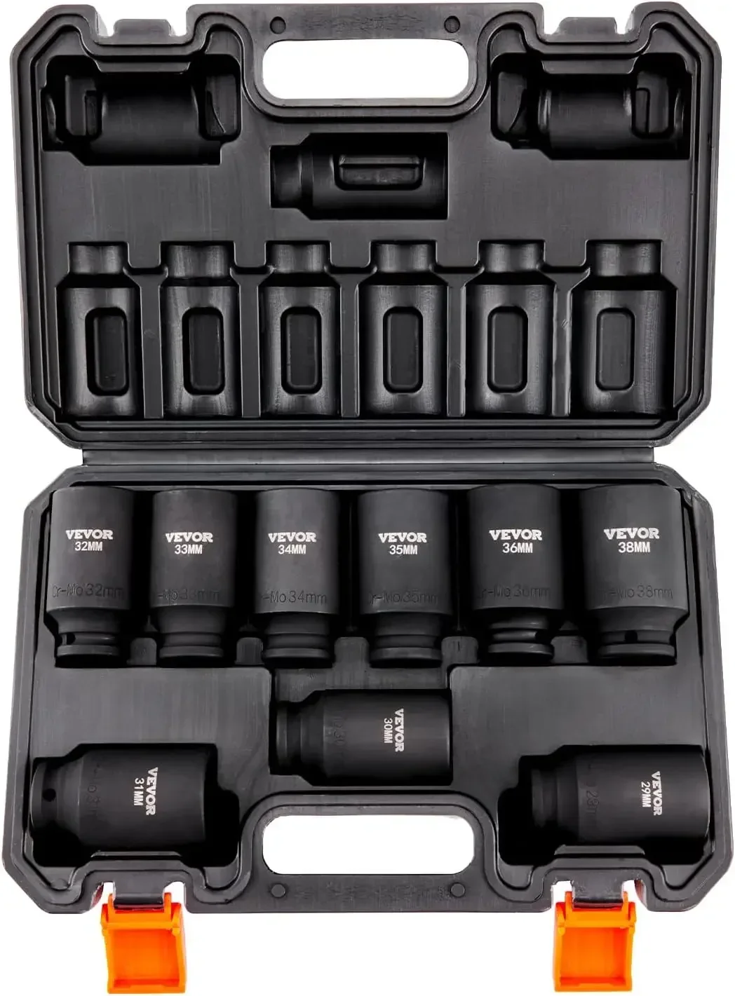 1/2" Drive Impact Socket Set, 9 Piece Deep Socket Set Metric 29-38mm, 6 Point Cr-Mo Spindle Axle Nut Impact Socket Set
1/2" Drive Impact Socket Set, 9 Piece Deep Socket Set Metric 29-38mm, 6 Point Cr-Mo Spindle Axle Nut Impact Socket Set
