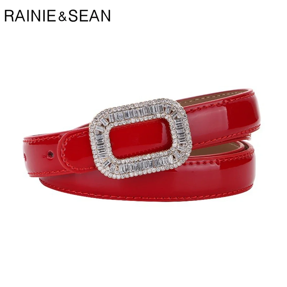 New Design Red Patent Leather Women Belt Rhinestone Buckle Waist Belt Thin Ladies Belts for Dress Fashion Brand Accessories
New Design Red Patent Leather Women Belt Rhinestone Buckle Waist Belt Thin Ladies Belts for Dress Fashion Brand Accessories
