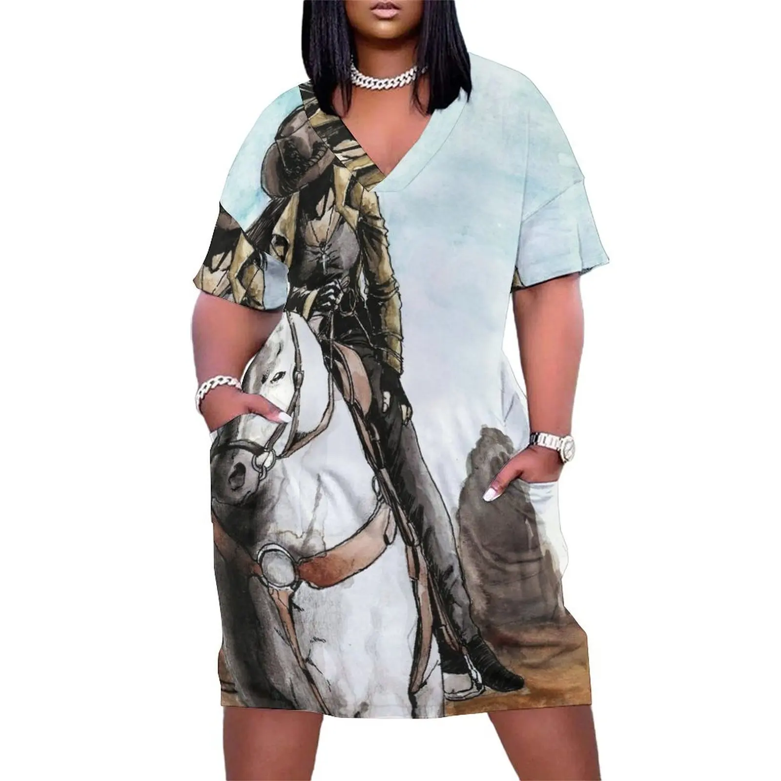 Cowgirl Riding a Horse Loose Pocket Dress wedding dresses for woman summer dresses
Cowgirl Riding a Horse Loose Pocket Dress wedding dresses for woman summer dresses