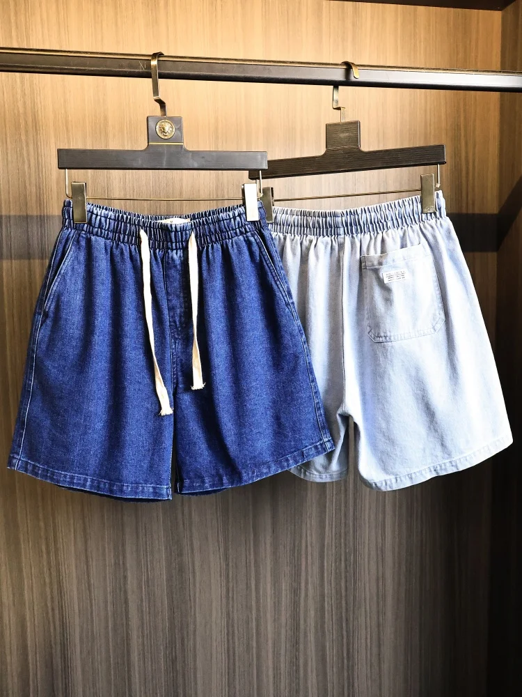 Heavyweight Washed Denim Shorts Men's Elastic Waist Versatile Comfortable Breathable Casual Summer Jeans Straight Leg Pants
Heavyweight Washed Denim Shorts Men's Elastic Waist Versatile Comfortable Breathable Casual Summer Jeans Straight Leg Pants