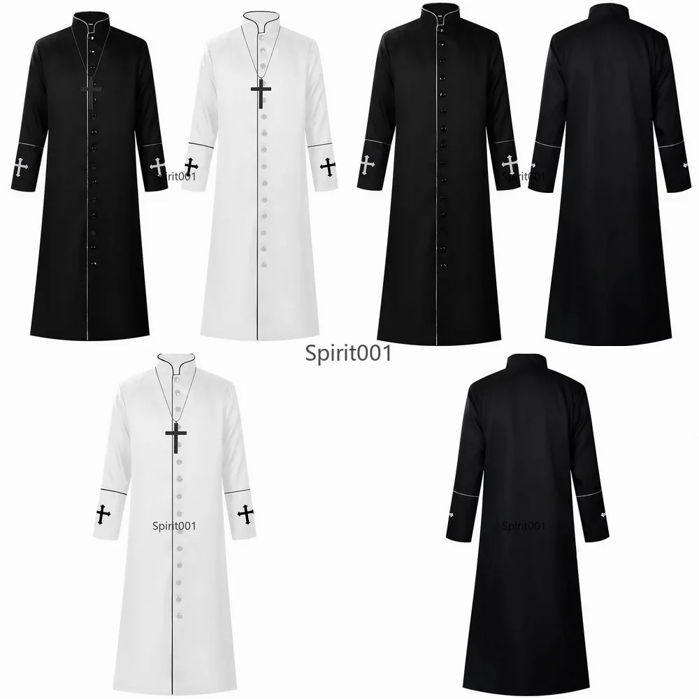 Halloween Monk Priest Cosplay Costume Black Stand Collar Long Sleeve Robe Jacket Wizard Coat For Men
Halloween Monk Priest Cosplay Costume Black Stand Collar Long Sleeve Robe Jacket Wizard Coat For Men