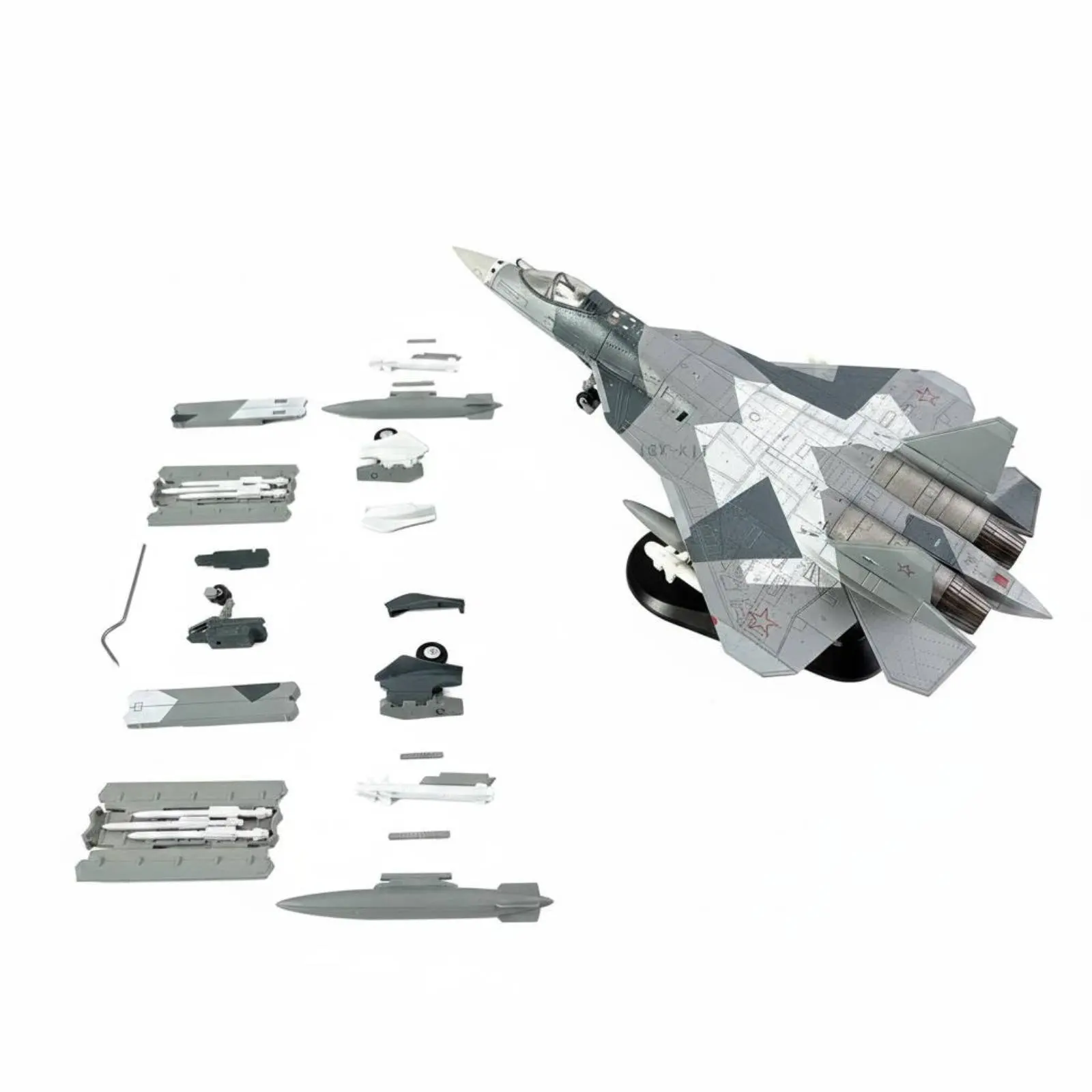 Fighter-57 Fighter Jet Model Interchangeable Parts Russian Low-Observable Fighter Model for Aviation Fans, Desk Decoration
Fighter-57 Fighter Jet Model Interchangeable Parts Russian Low-Observable Fighter Model for Aviation Fans, Desk Decoration