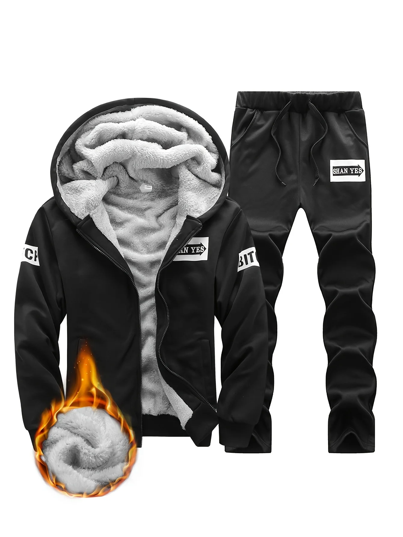 Men's winter thickened jacket with hood for outdoor sports Suit leisure running fitness warmth two-piece set
Men's winter thickened jacket with hood for outdoor sports Suit leisure running fitness warmth two-piece set