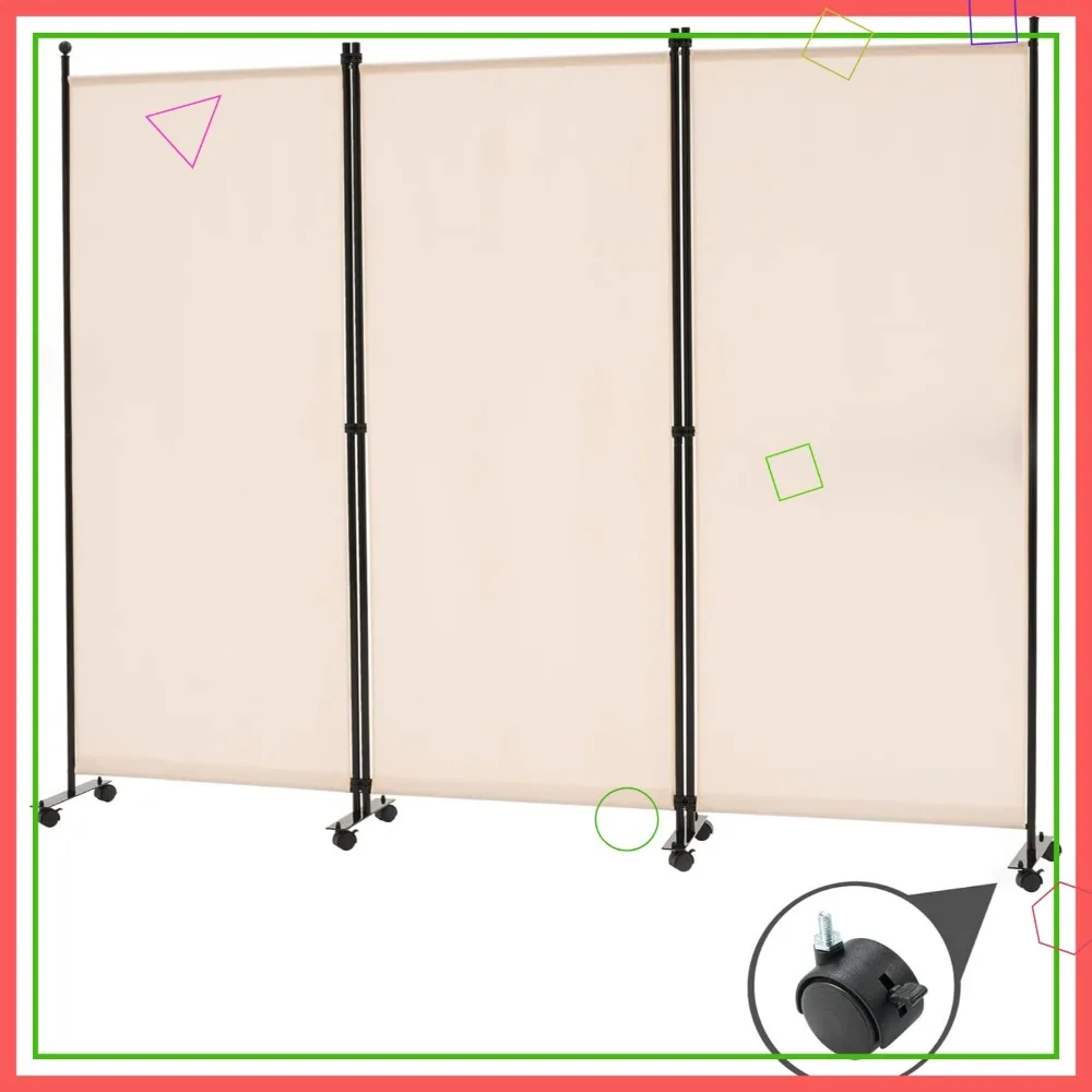 3-панельная перегородка на колесиках, складной экран конфиденциальности для офиса, комнаты, ресторана - бежевый
3-панельная перегородка на колесиках, складной экран конфиденциальности для офиса, комнаты, ресторана - бежевый
